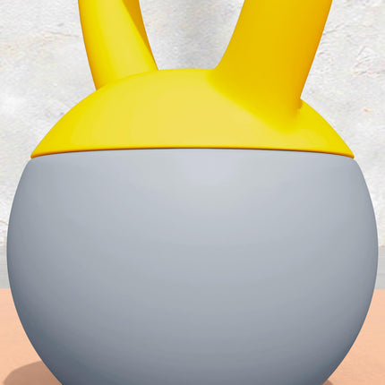 Soft 10kg Kettlebell with Non-Slip Handle for Home Gym Strength Training - Yellow and Grey