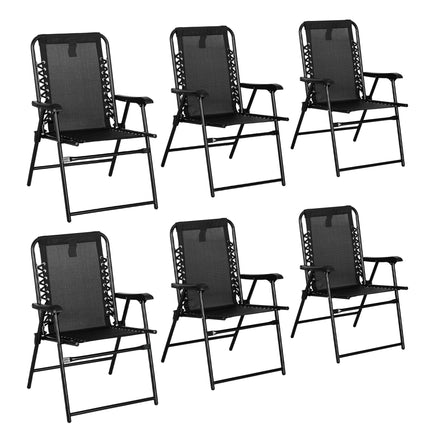 6 Pcs Patio Folding Chair Set, Outdoor Portable Loungers for Camping Pool Beach