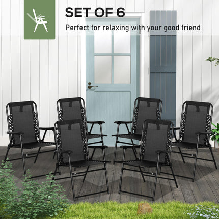 6 Pcs Patio Folding Chair Set, Outdoor Portable Loungers for Camping Pool Beach