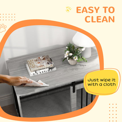 118cm Extra Large Dog Crate Furniture with Removable Cushion - Grey
