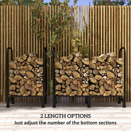 4FT Firewood Rack with Canvas Carrier Bag and 600D Oxford Waterproof Cover, Meta