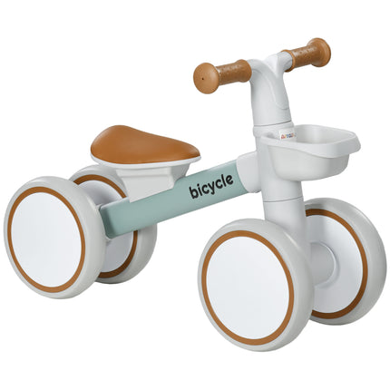 Kids Balance Bike with Adjustable Seat and Silent Wheels for 1-3 Years - Green