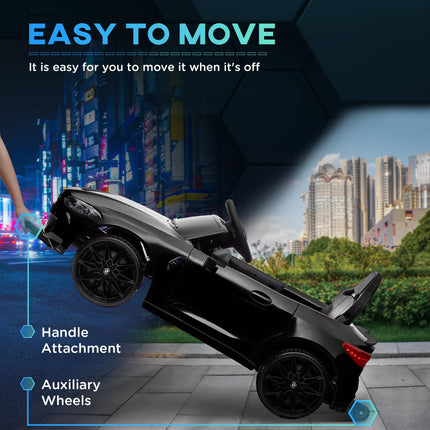 12V BMW Licensed Kids Electric Car with Remote Control, Suspension, Music & LED Lights - Black