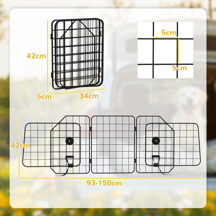Adjustable Dog Guard for Cars 93-150cm Width - Black