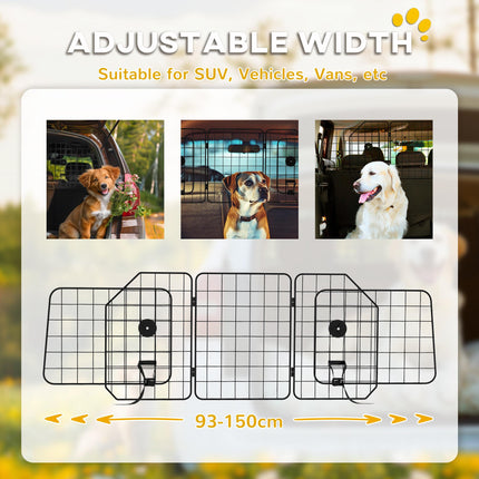 Adjustable Dog Guard for Cars 93-150cm Width - Black