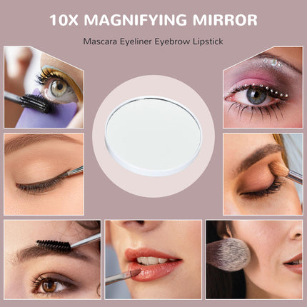 14 LED Tabletop Makeup Mirror with Adjustable Lighting and USB Port - White