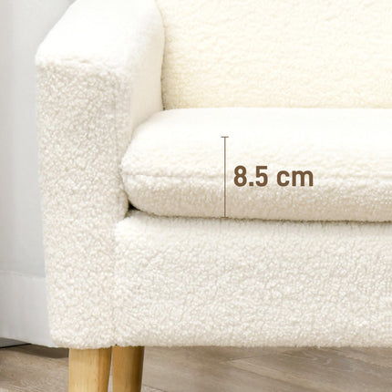 Armchair, Upholstered Accent Chair with Wood Legs and Wide Padded Seat, Teddy Oc