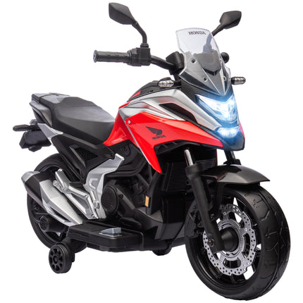 12V Honda Licensed Kids Electric Motorbike with Music, Headlights & Education Function for Ages 3-6 - Red