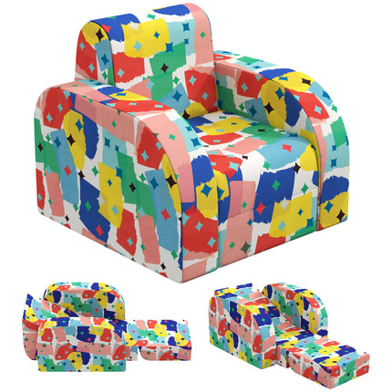 Foldable Toddler Chair Soft Snuggle Sponge Filled for Bedroom Playroom, Aged 18