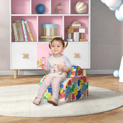 Foldable Toddler Chair Soft Snuggle Sponge Filled for Bedroom Playroom, Aged 18