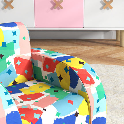 Foldable Toddler Chair Soft Snuggle Sponge Filled for Bedroom Playroom, Aged 18