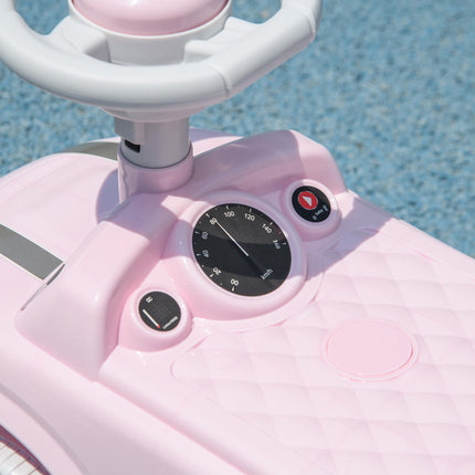 Foot To Floor Ride On Sliding Car with Air Horn and Anti-Over-Backwards Safety for 18-36 Months - Pink