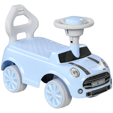 Foot To Floor Ride-On Sliding Car with Air Horn and Anti-Backwards Safety for 18-36 Months - Light Blue