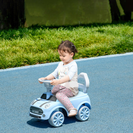 Foot To Floor Ride-On Sliding Car with Air Horn and Anti-Backwards Safety for 18-36 Months - Light Blue