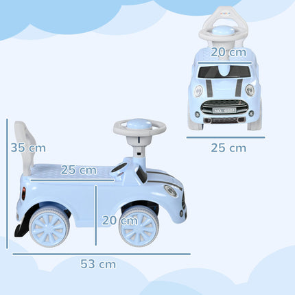 Foot To Floor Ride-On Sliding Car with Air Horn and Anti-Backwards Safety for 18-36 Months - Light Blue