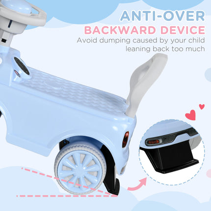 Foot To Floor Ride-On Sliding Car with Air Horn and Anti-Backwards Safety for 18-36 Months - Light Blue