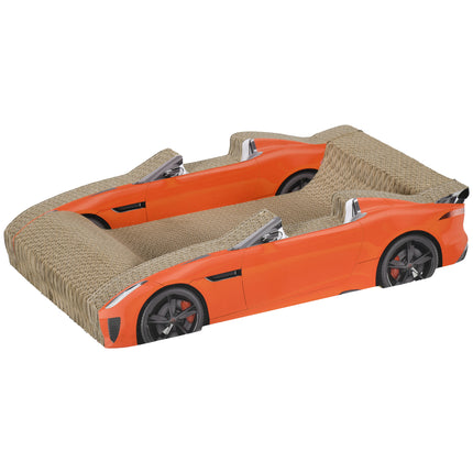 2 in 1 Car-Shaped Cat Scratching Board with Catnip - Red