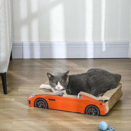 2 in 1 Car-Shaped Cat Scratching Board with Catnip - Red