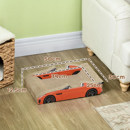 2 in 1 Car-Shaped Cat Scratching Board with Catnip - Red