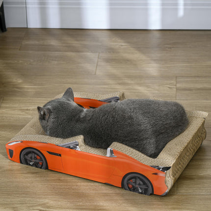 2 in 1 Car-Shaped Cat Scratching Board with Catnip - Red