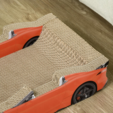 2 in 1 Car-Shaped Cat Scratching Board with Catnip - Red