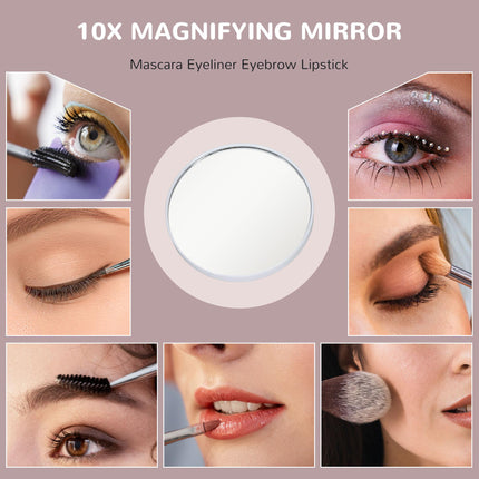12 LED Tabletop Makeup Mirror with Adjustable Brightness and Colour Settings - White