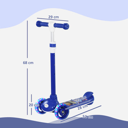 Kids 3 Wheel Scooter for 2-6 Years Old w/ Adjustable Height, LED Light, TPE Hand