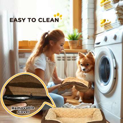 Calming Dog Bed Pet Mattress w/ Removable Cover, Anti-Slip Bottom, for Small Dog