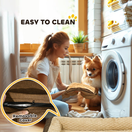 Calming Dog Bed Pet Mattress w/ Removable Cover, Anti-Slip Bottom, for Large Dog