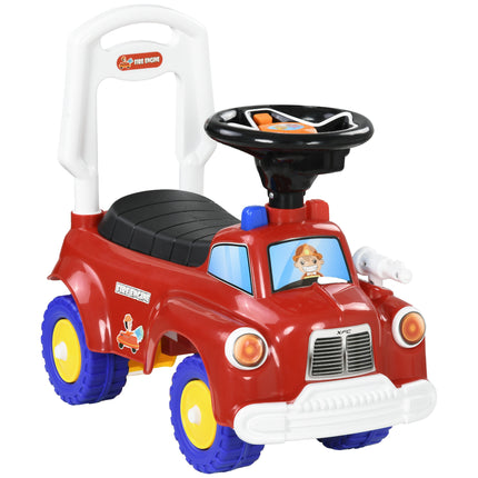 Ride On Fire Truck Foot to Floor Design with Under Seat Storage, Steering Wheel,