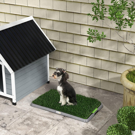 Artificial Grass Dog Toilet with Tray and 2 Grass Pads 67x41cm for Indoor Outdoor - Green