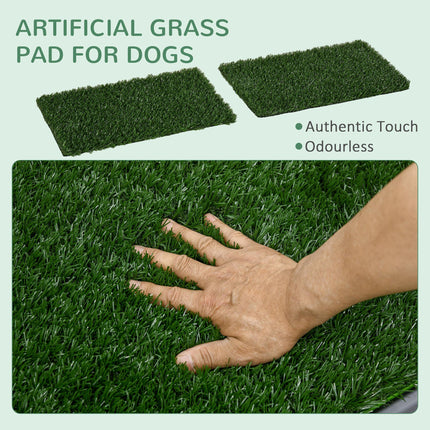 Artificial Grass Dog Toilet with Tray and 2 Grass Pads 67x41cm for Indoor Outdoor - Green