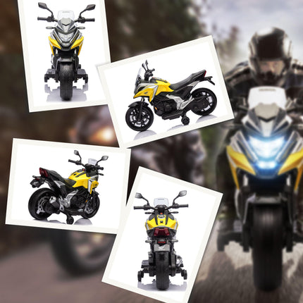 12V Honda Licensed Kids Electric Motorbike with Music, Headlights & Early Education Function for Ages 3-6 - Yellow