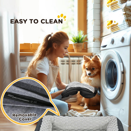 Calming Dog Bed Pet Mattress w/ Removable Cover, Anti-Slip Bottom, for Medium Do