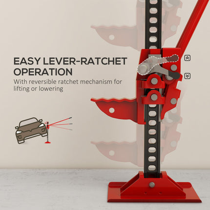 3 Tonne 48" High Lift Farm Jack for 4x4, Tractors & Trucks - Red