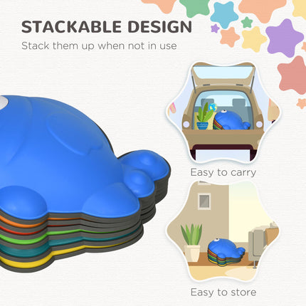 6 Pcs Balance Stepping Stones Kids for Sensory with Non-slip Edge, Stackable Out