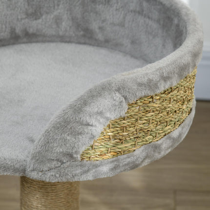Cat Tree Tower with Scratching Posts and Hanging Ball - Grey