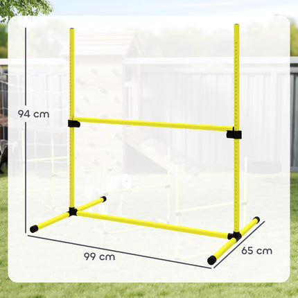 4 Pieces Dog Agility Training Equipment, Adjustable Height Jumps Hurdle with Carrying Bag for Outdoor, Yellow
