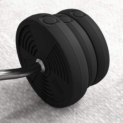 25kg Adjustable Barbell Set with Curl Bar and Non-Slip Handle for Weight Lifting Training - Black