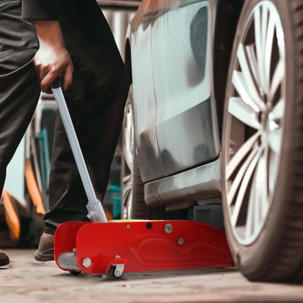 2 Ton Low Profile Hydraulic Car Jack for Tyre Repair and Garage Use - Red