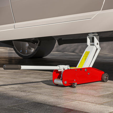 2 Ton Low Profile Hydraulic Car Jack for Tyre Repair and Garage Use - Red
