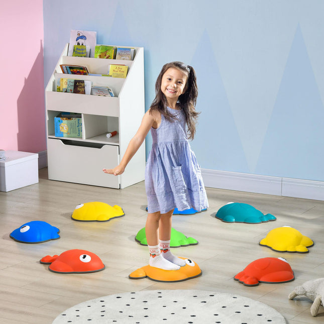 9 Pcs Balance Stepping Stones Kids for Sensory with Non-slip Edge, Stackable Out