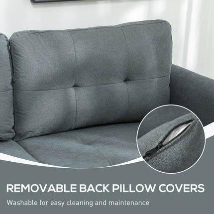 L Shape Modular Sofa with Storage - Dark Grey