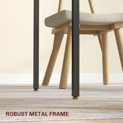 Four-Person Drop Leaf Dining Table with Wood-Effect Top - Grey