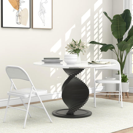 Set of Two Cushioned Steel Folding Chairs with Padded Seats - White