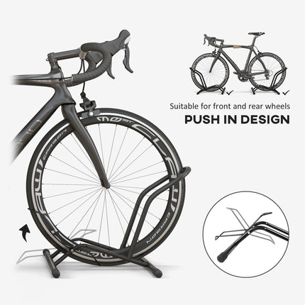 Freestanding Steel Bike Floor Stand for 16-29 Inch Bikes - Black