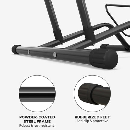 Freestanding Steel Bike Floor Stand for 16-29 Inch Bikes - Black