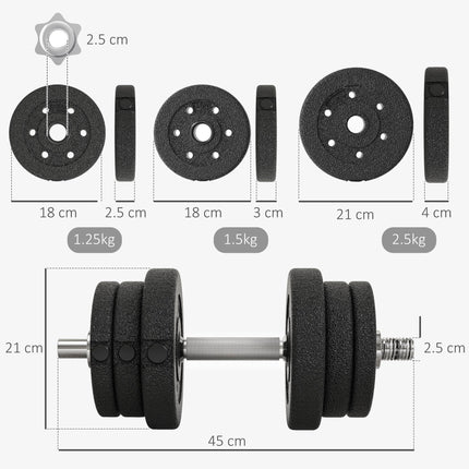 25KG Adjustable Weights Dumbbells Set, Dumbbell Hand Weights for Home Office Gym