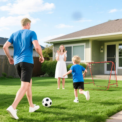 Double Sided Football Rebounder Net with 5 Adjustable Angles - Red