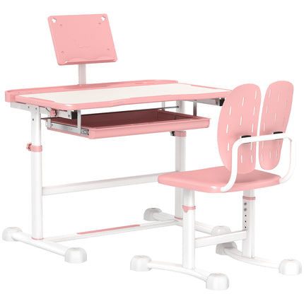Height Adjustable Kids Desk and Chair Set, School Study Writing, Reading Table C